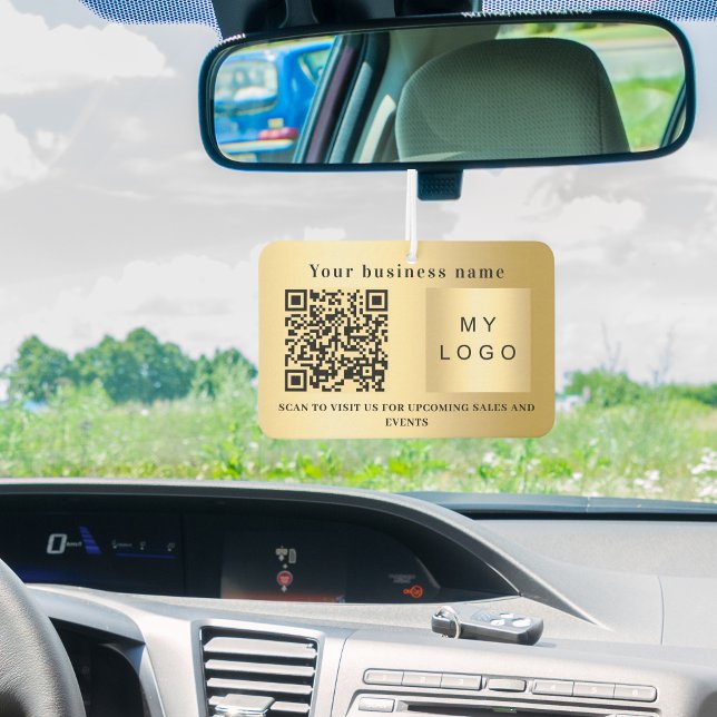 Désodorisant Pour Voiture Nom commercial or logo qr code (Créateur téléchargé)