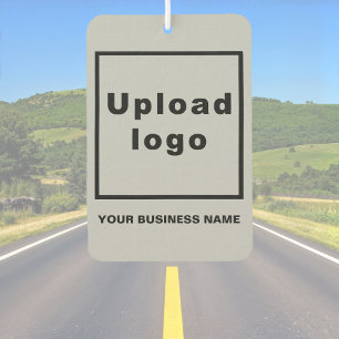 Désodorisant Pour Voiture Nom de l'entreprise et logo sur Grey Air Freshener