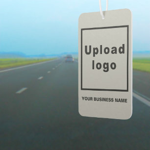 Désodorisant Pour Voiture Nom de l'entreprise et logo sur Grey Air Freshener