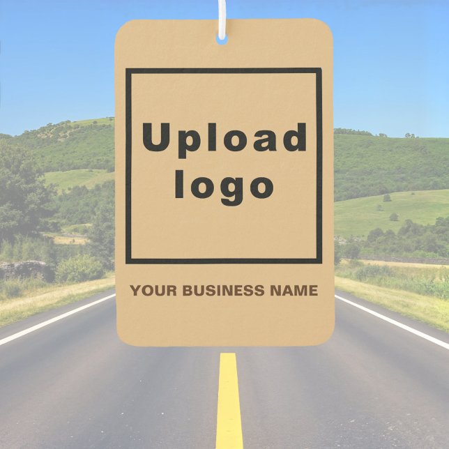 Désodorisant Pour Voiture Nom de l'entreprise et logo sur le Freshener à air (Light brown air freshener with your business name and logo)