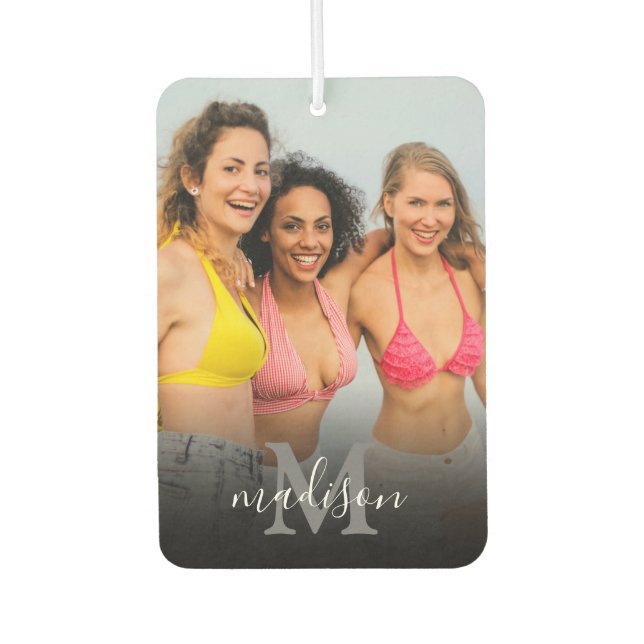 Désodorisant Pour Voiture Nom du monogramme photo personnalisé (Devant)