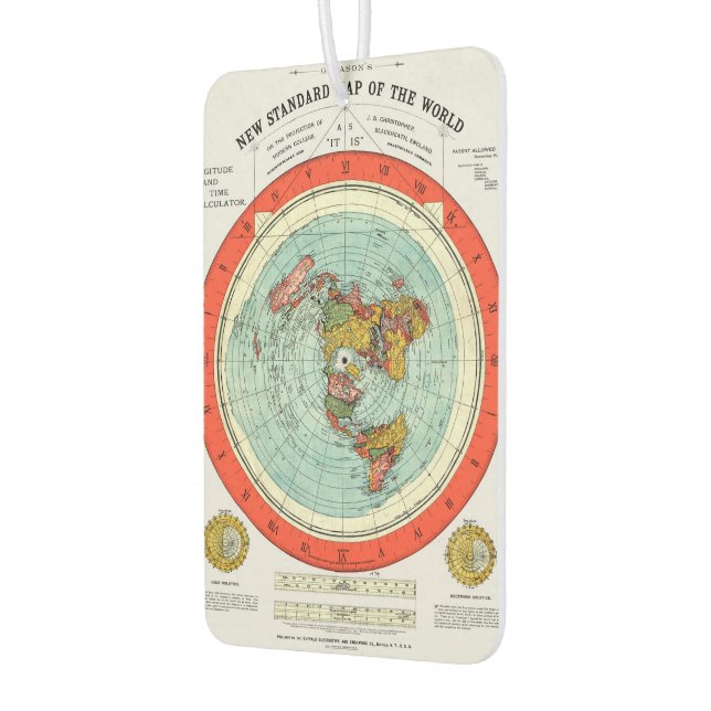 Désodorisant Pour Voiture Nouvelle carte standard du monde Terre plate Terre (Gauche)