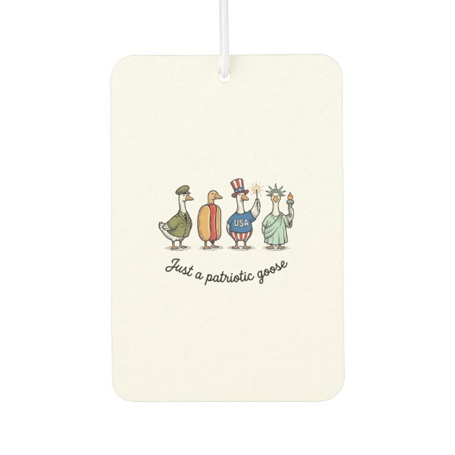 Désodorisant Pour Voiture Oie Patriotique Gravure Vintage Drôle de Chemise U (Devant)