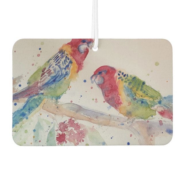 Désodorisant Pour Voiture Oiseau d'aquarelle d'Australie Red Rosella Parrot (Devant)