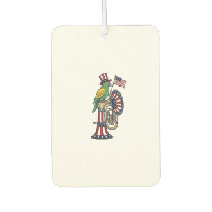 Désodorisant Pour Voiture Oiseau patriotique gravure vintage musique chemise