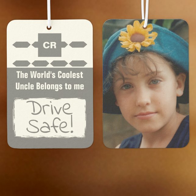Désodorisant Pour Voiture Oncle cool ajouter une photo conduire en sécurité  (Créateur téléchargé)