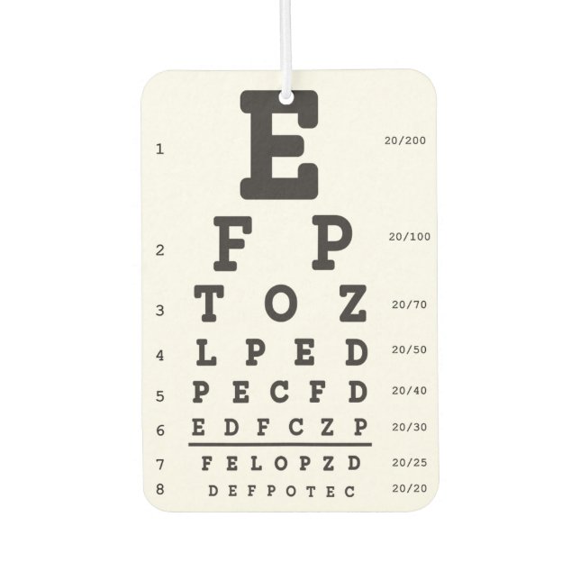 Désodorisant Pour Voiture Optometry Eye Chart Air Freshener (Devant)