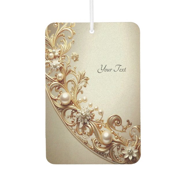 Désodorisant Pour Voiture Ornate Gold Flourish Air Freshener (Devant)
