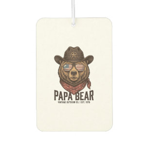 Désodorisant Pour Voiture Ours Papa Cowboy Ours Patriote Vintage Vector Des