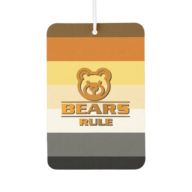 Désodorisant Pour Voiture Ours règnent Drapeau de fierté d'ours classique en (Devant)