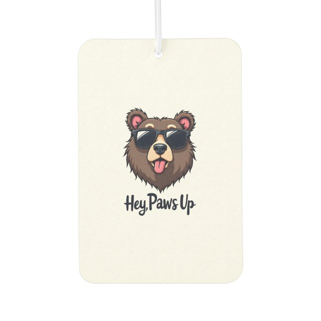 Désodorisant Pour Voiture Ours vintage Hey Paws Up avec lunettes de soleil C (Devant)