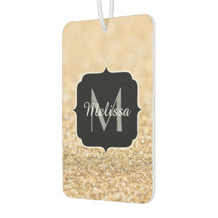 Désodorisant Pour Voiture Paillettes de fausse dorure champagne Monogram