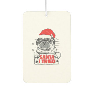 Désodorisant Pour Voiture Pajamas de Noël de chien d'amour Père Noël J'ai es