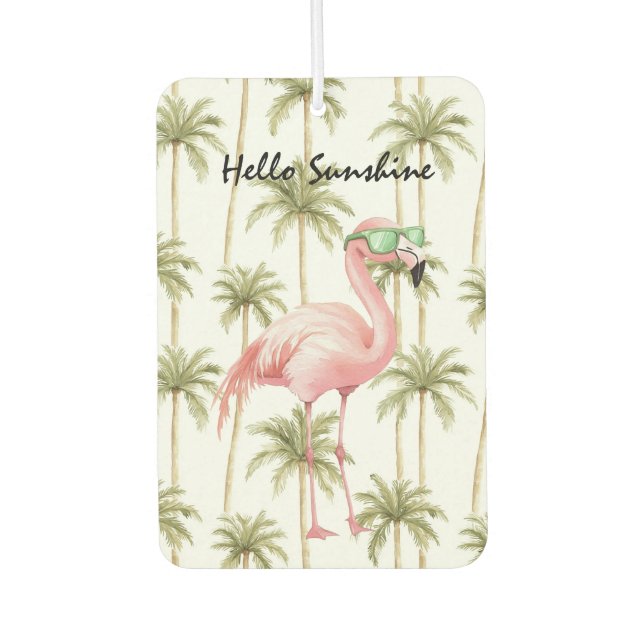 Désodorisant Pour Voiture Palmier Flamant Rose (Devant)