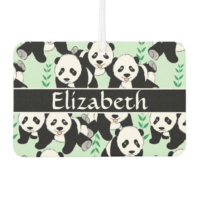 Désodorisant Pour Voiture Panda Bears Motif graphique à personnaliser (Devant)