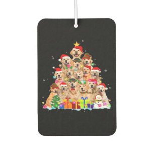 Désodorisant Pour Voiture Pantalon de Noël Chien Retriever Doré Arbre Cadeau