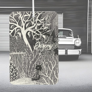 Désodorisant Pour Voiture Panthère noire dans la jungle - dessin au crayon