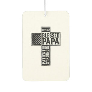 Désodorisant Pour Voiture Papa béni Croix Christian Vintage Typographie De