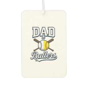 Désodorisant Pour Voiture Papa des Ballers Baseball Softball Design Vintage_