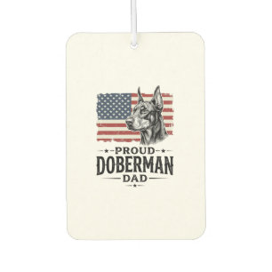 Désodorisant Pour Voiture Papa Doberman fier Drapeau vintage Vector Design_1
