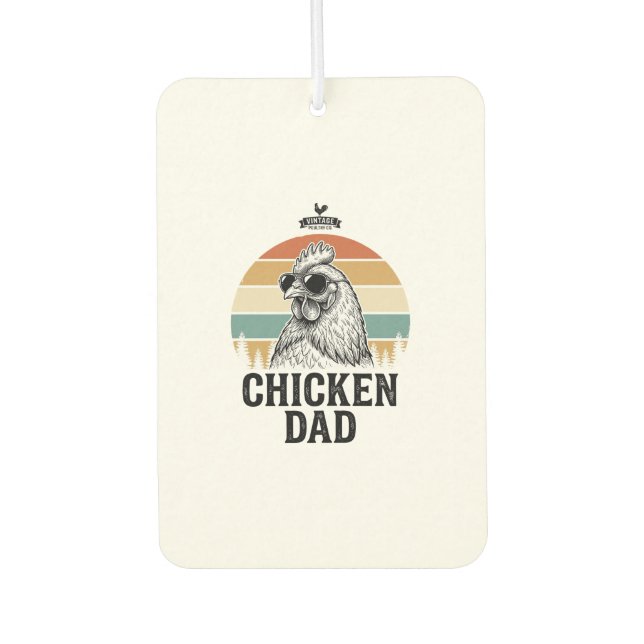 Désodorisant Pour Voiture Papa Poule Vintage Sunset Drôle Amateur de Poule S (Devant)