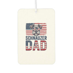 Désodorisant Pour Voiture Papa Schnauzer Patriotique Vintage Chien