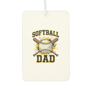 Désodorisant Pour Voiture Papa Softball Vintage Varsity Dessin De Bats Crois