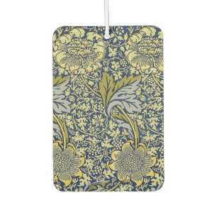 Désodorisant Pour Voiture Papier Peint Floral William Morris Kennet Bleu Or
