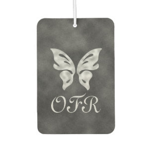 Désodorisant Pour Voiture Papillon en argent et velours Personnalisé