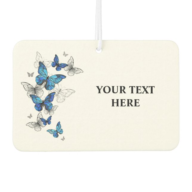Désodorisant Pour Voiture Papillons volants bleus Morpho (Devant)