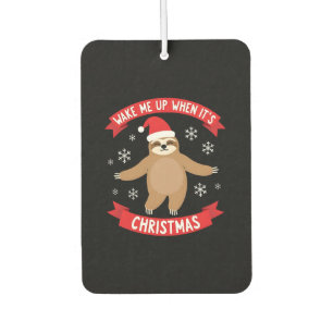 Désodorisant Pour Voiture Paresseux drôle réveille-moi quand c'est Noël Xmas