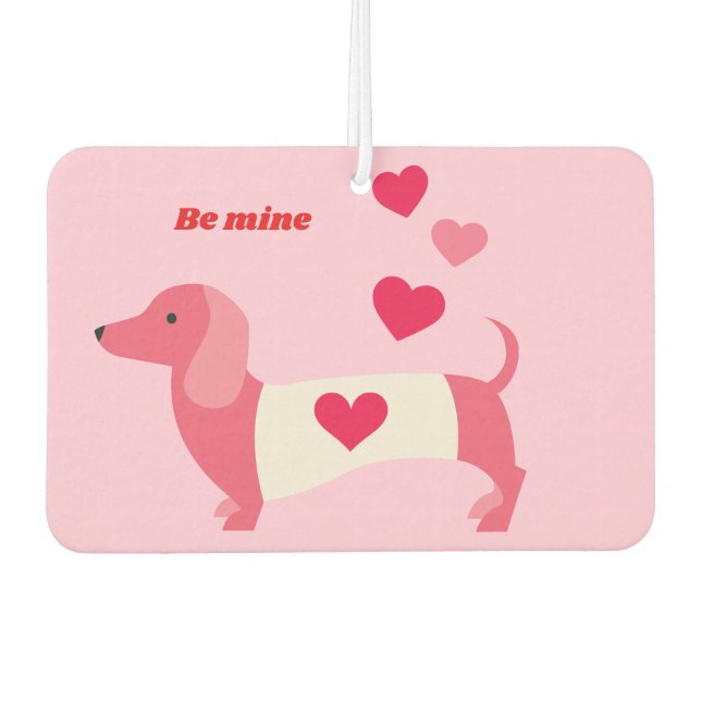 Désodorisant Pour Voiture PastelHeart  Saint-Valentin teckel  (Devant)