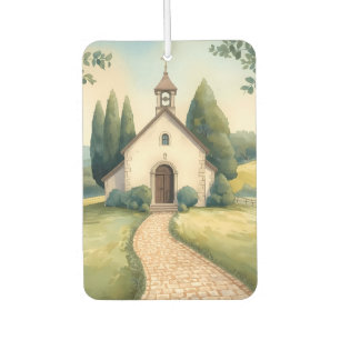 Désodorisant Pour Voiture Paysage Pastel du Chemin de la Chapelle Cottagecor