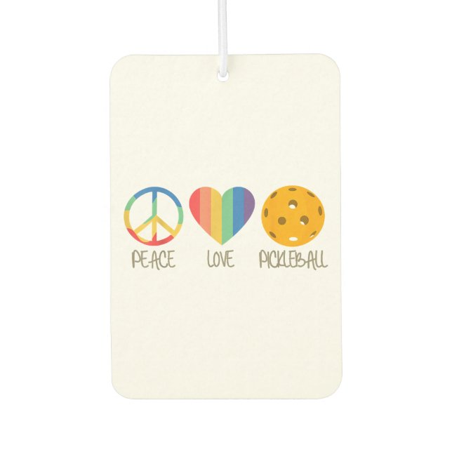 Désodorisant Pour Voiture Peace Love Pickleball (Devant)