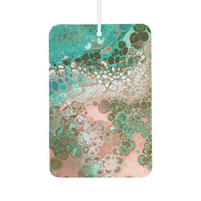 Désodorisant Pour Voiture Peach & Turquoise Acrylic pour Abstract (Devant)