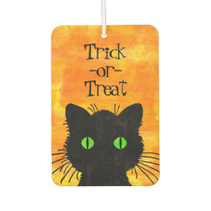 Désodorisant Pour Voiture Peek-A-Boo Chat noir Orange Trick-or-Treat
