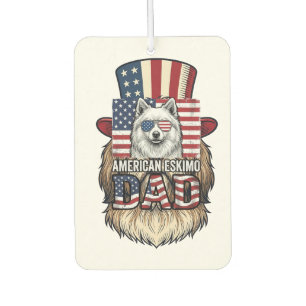 Désodorisant Pour Voiture Père Esquimau Américain Patriotique Vintage Chien