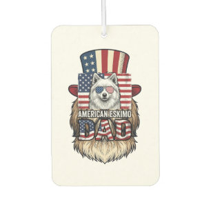 Désodorisant Pour Voiture Père Esquimau Américain Patriotique Vintage Chien