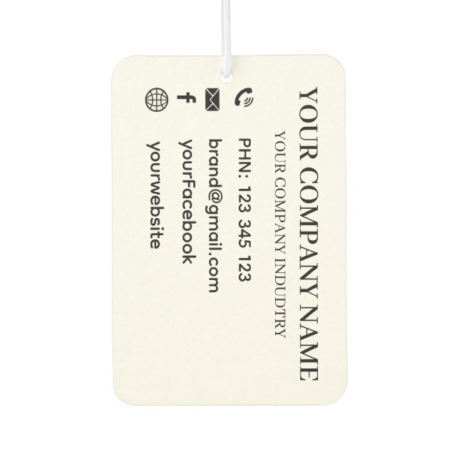 Désodorisant Pour Voiture Personalized Business Company Promotional Branding (Devant)