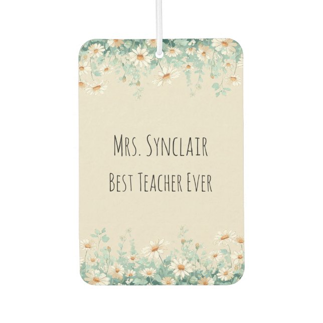 Désodorisant Pour Voiture Personalized Daisy Teacher Thank You (Devant)
