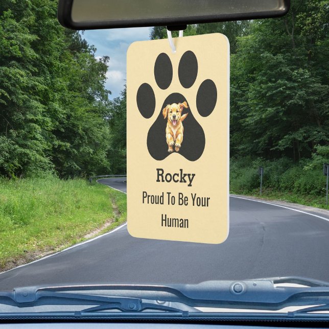 Désodorisant Pour Voiture Personalized Elegant Pet Name Paw Proud Dog Owner (Créateur téléchargé)