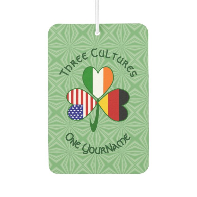 Désodorisant Pour Voiture Personalized German Irish USA Shamrock (Devant)