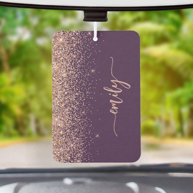 Désodorisant Pour Voiture Personalized Purple Rose Gold Glitter (Créateur téléchargé)
