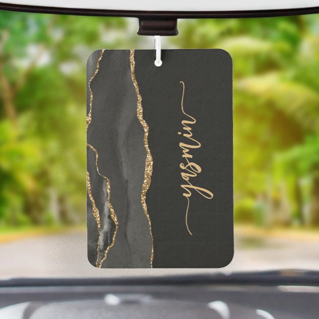 Désodorisant Pour Voiture Personalized Signature Black Gold Agate (Créateur téléchargé)