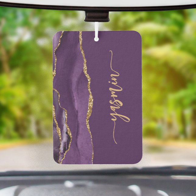 Désodorisant Pour Voiture Personalized Signature Purple Gold Agate (Créateur téléchargé)