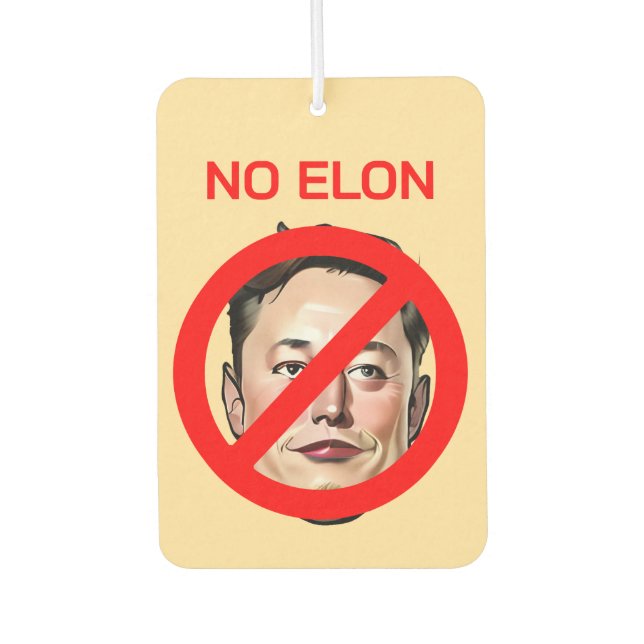 Désodorisant Pour Voiture PERSONNALISABLE No Elon Air Freshener (Devant)