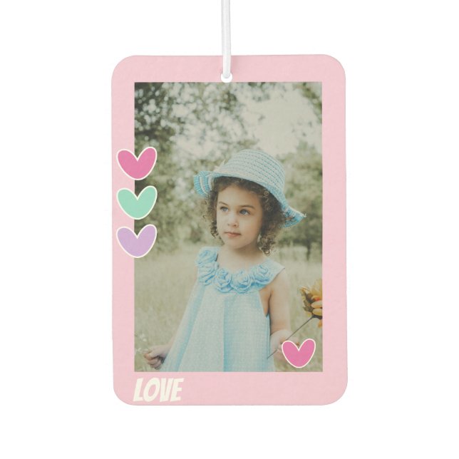 Désodorisant Pour Voiture Personnalisé 2 Photo Et 2 Nom (Devant)