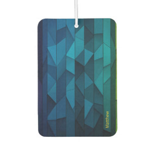 Désodorisant Pour Voiture Personnalisé Géométrique Bleu et Motif Turquoise