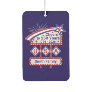 Désodorisant Pour Voiture Personnalisé USA 250–Marquise Rétro Patriotique