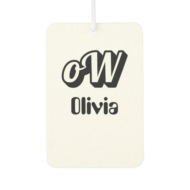 Désodorisant Pour Voiture Personnaliser Monogramme Nom (Devant)